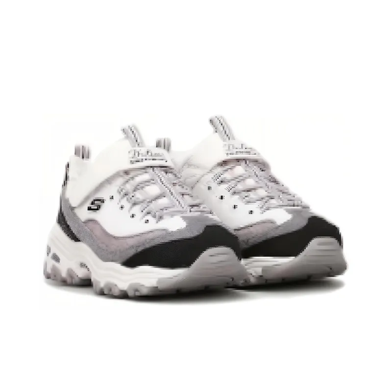 Skechers DLITES Cushioning Anti Slip And Wear Resistant Low Top Kids Lifestyle Shoes Black White Teenagers-2