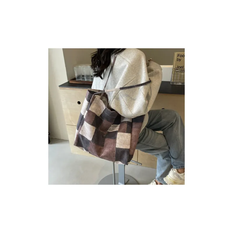 Gerlanx Canvas Canvas Bag Shoulder Bags Large Size Women's Blue Black Coffee-17