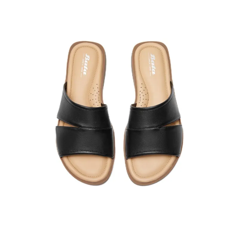 BATA Slide Slippers Women's Black, Beige, Yellow-2