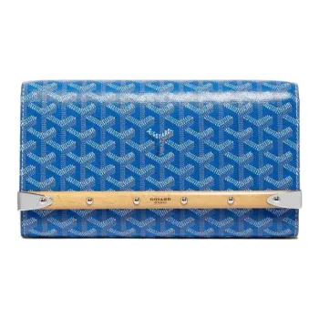 GOYARD MONTE-CARLO Canvas With Calfskin One Shoulder Crossbody Clutches Small Size Unisex Blue