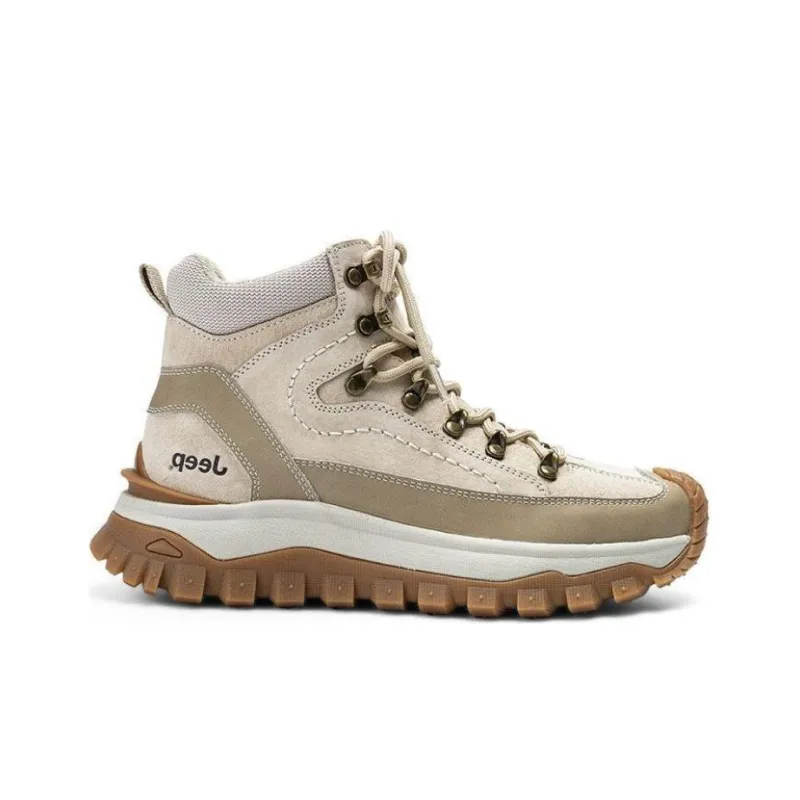 Jeep Slip Resistant, Abrasion Resistant, Breathable Mid Top Outdoor Shoes Women's Light Gray-1