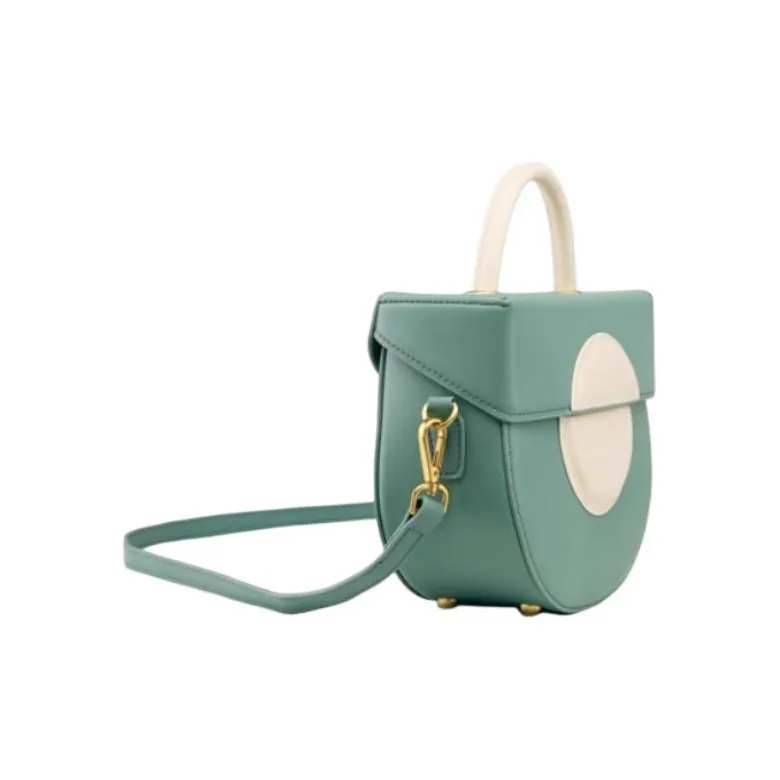 DEERE JACK Cow Leather Handbag, Shoulder Bag Medium Size Women's Celadon Green-1