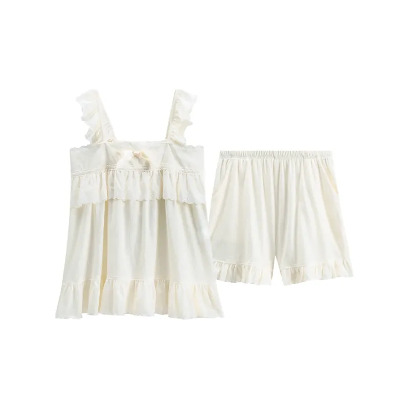 FENTENG Pajama Set Women's Light Yellow-0