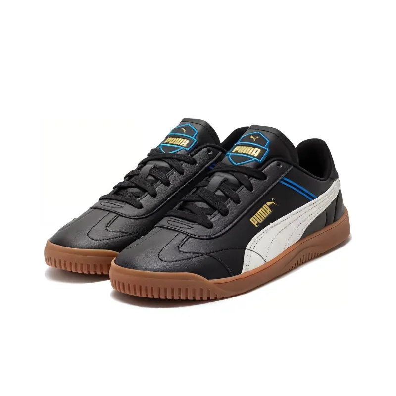 PUMA Durable Breathable Low Top Skateboard Shoes Unisex Black White-2