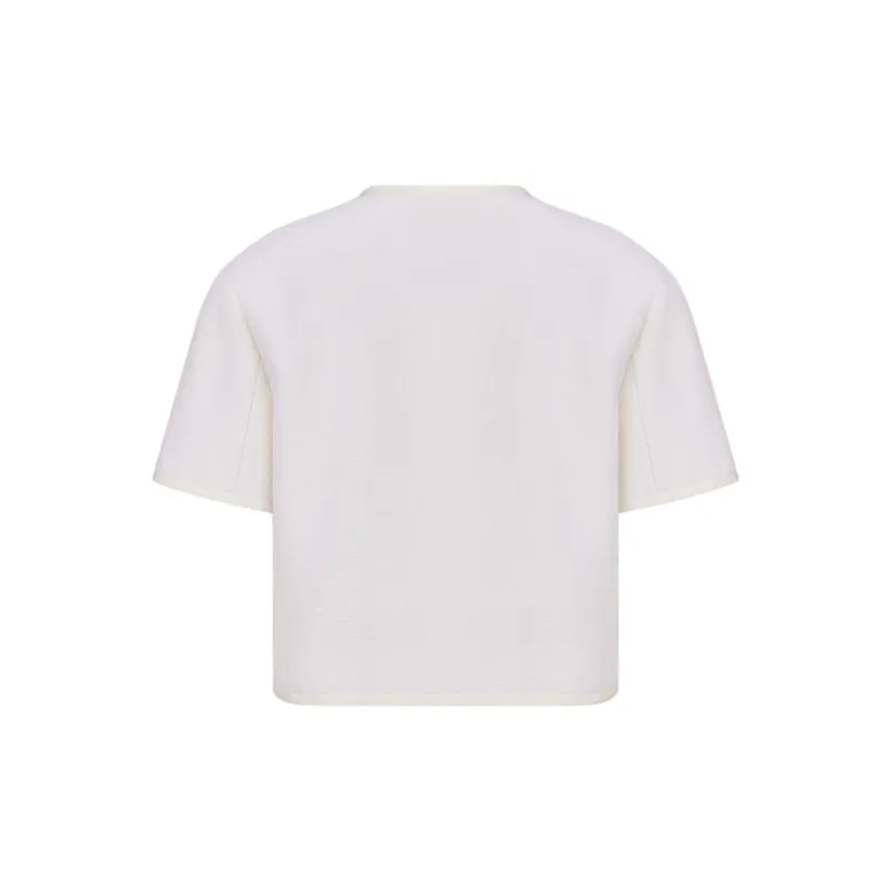 DIOR Cropped Jacket Jackets Coats Women's White-1