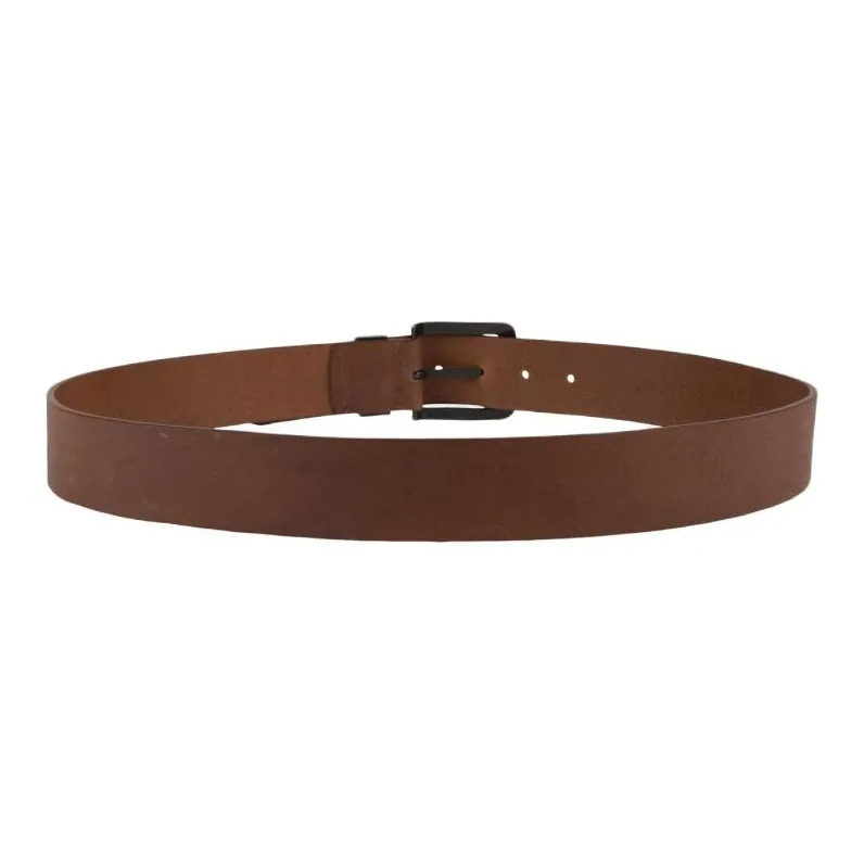 EMPORIO ARMANI Badge Label Pin Buckle Leather Belts Men's Brown-0