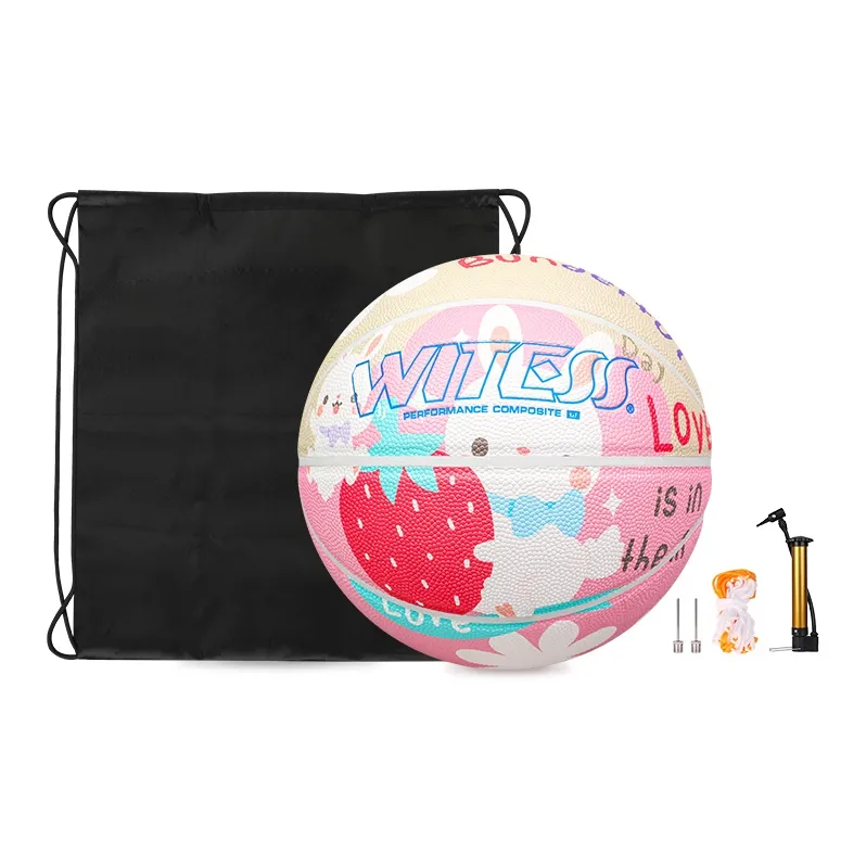WITESS Eyewitness Series PU Basketball Pink Size 7 Training Unisex-1