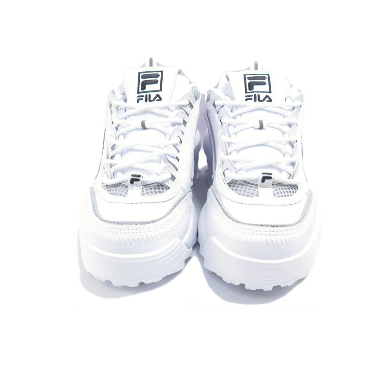 FILA Distorter Wear resistant And Lightweight Low Top Chunky Sneakers Women's White-2