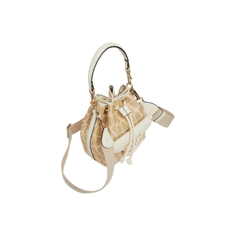 Valentino Locò Raffia Bucket Bag Handbag Shoulder Bag Crossbody Bag Women's Natural Composite Ivory White-2