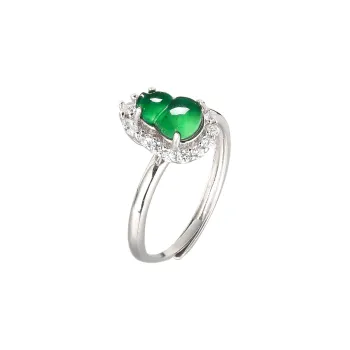 Cuiya Golden Building Ice Glutinous Jadeite Ring Women's