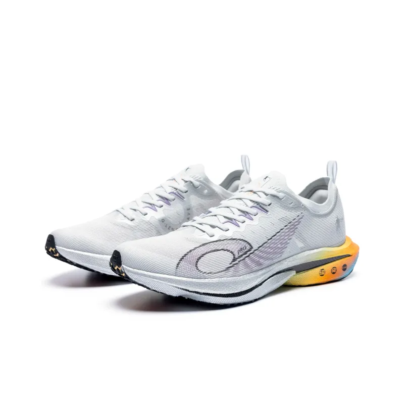 QIAODAN Feiteng PRO Cushioned Slip Resistant Abrasion Resistant Low Top Long Distance Running Shoes Men's Gray Silver-2