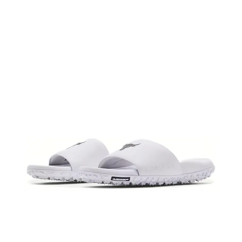 Under Armour Project Rock Slides 'White'-2