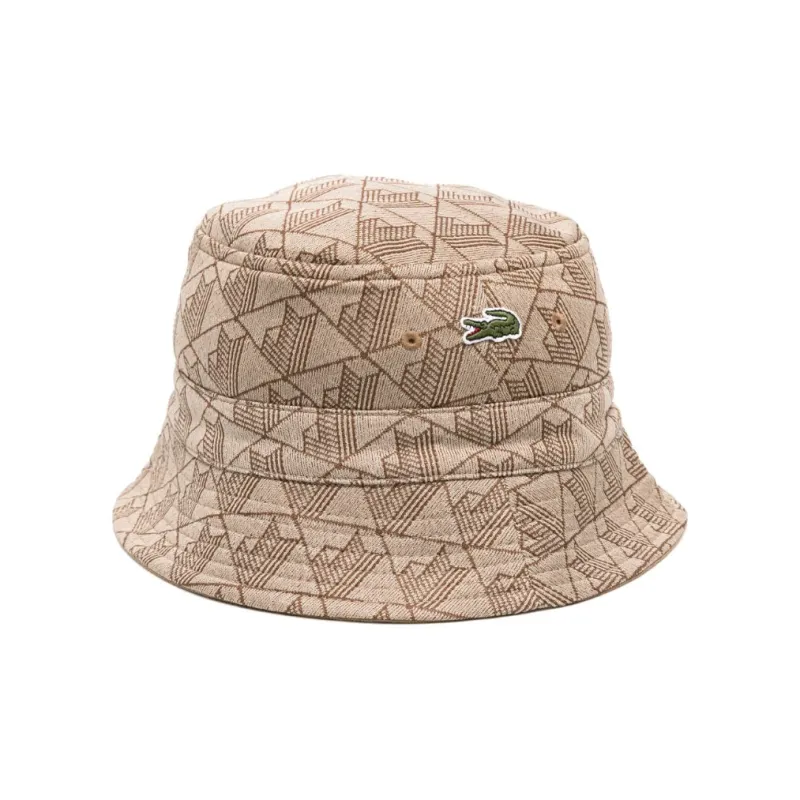 LACOSTE Polyester Bucket Hats Men's Brown-1