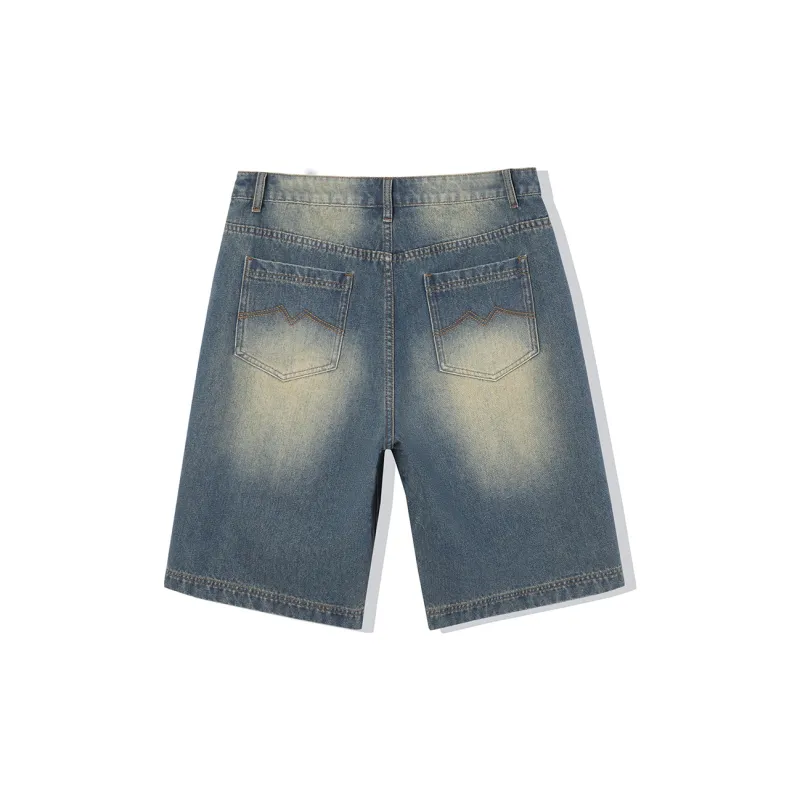 EPTISON Denim Shorts Unisex Vintage Washed Blue-1