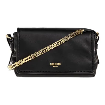 MOSCHINO Leather Crossbody Bag Shoulder Bag Women's Black