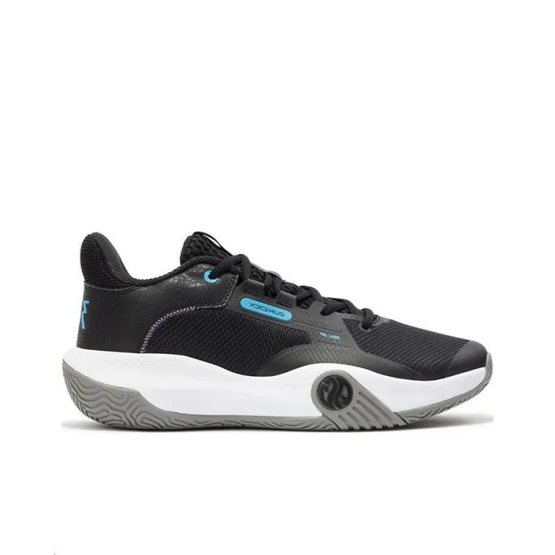 361° Abrasion Resistant Low Top Basketball Shoes Men's Black Blue-1