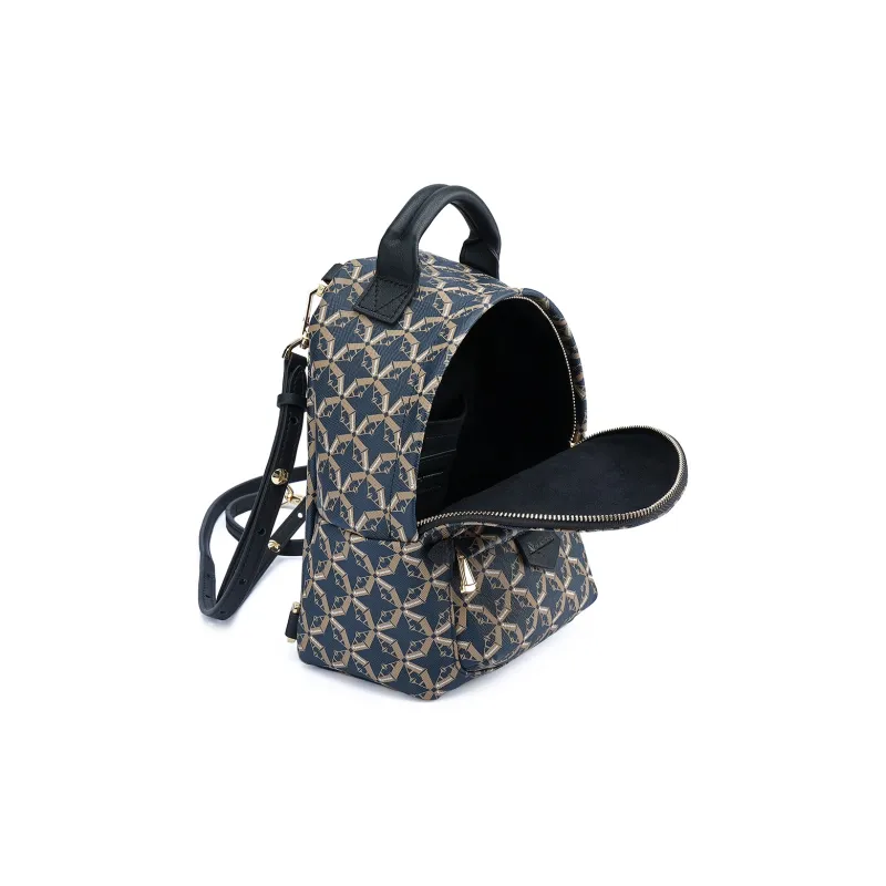 AQUASCUTUM Top Grain Cow Leather Backpack Trumpets Women's Dark Blue-3
