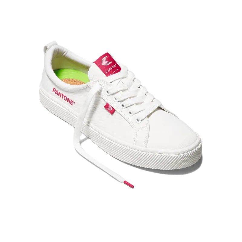 CARIUMA Low Top Canvas Shoes Unisex White Red-1
