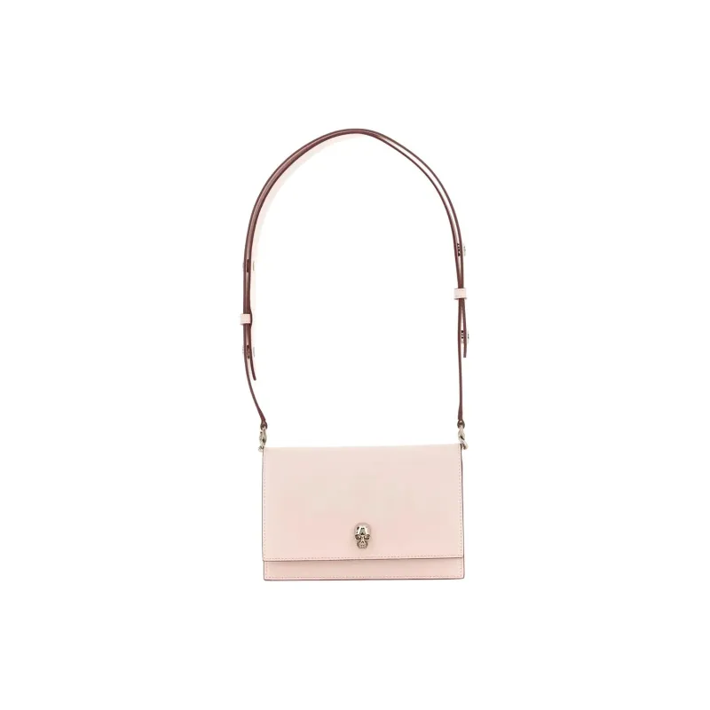Alexander McQueen Skull Calfskin Handbag Shoulder Bag Small Size Women's Pink-0