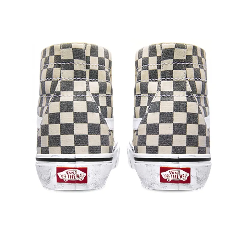 Vans Sk8 Hi Tapered Washed Asphalt True White Checkerboard-4