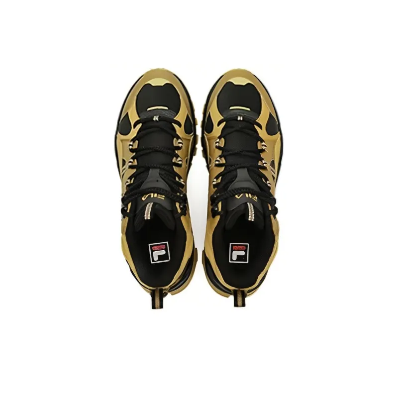 FILA Classic Court Shoes 'Black Yellow'-3