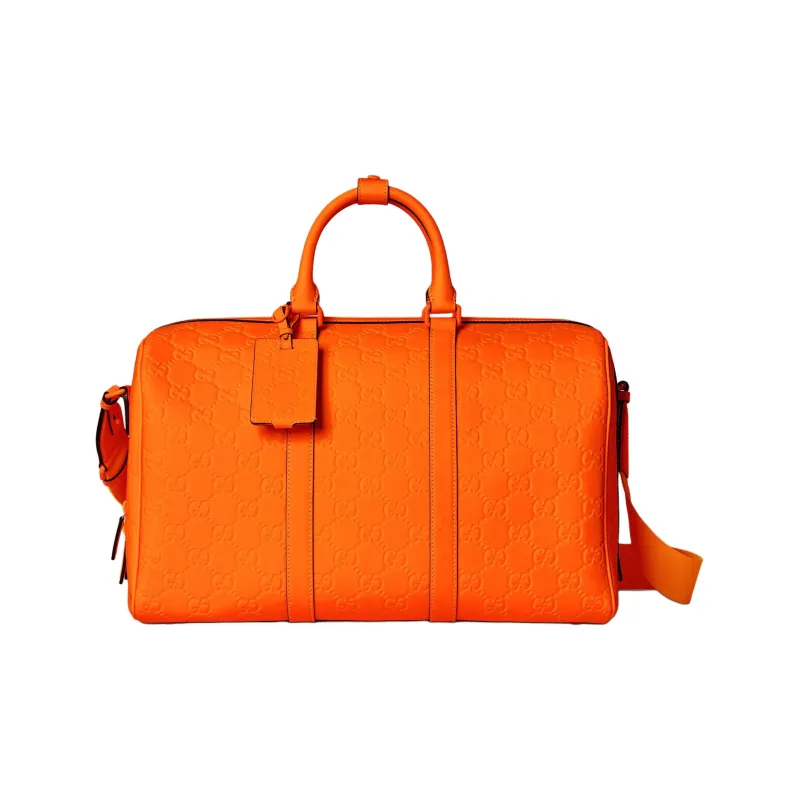 GUCCI Rubber Effect Leather Travel Bag Men's-0