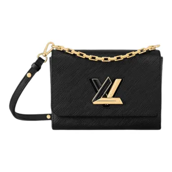 LOUIS VUITTON Twist Epi Grain Leather Handbag, Shoulder Bag Women's Black