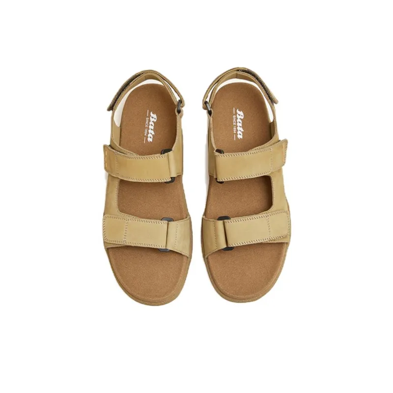 BATA Beach Sandals Men Black, Brown-7