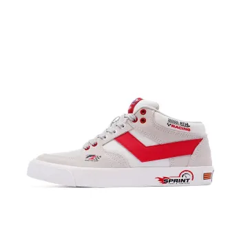 PONY Atop Wrapping Anti Slip Shock Absorbing And Wear Resistant Low Top Skateboard Shoes Unisex Beige Red