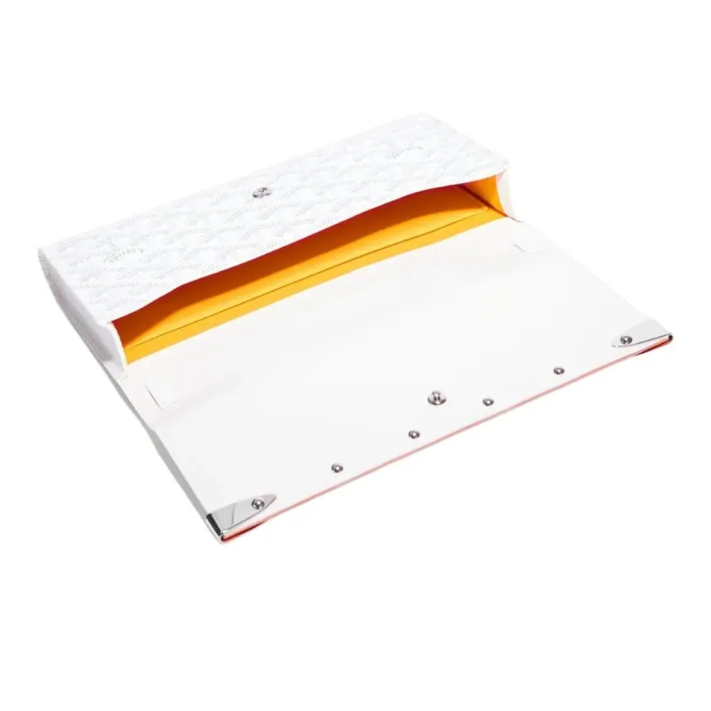 GOYARD MONTE-CARLO Canvas With Calfskin One Shoulder Crossbody Clutches Small Size Unisex White-3