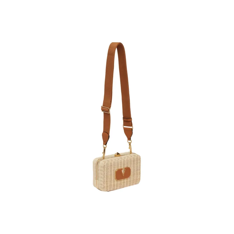 Valentino GARAVANI Straw Shoulder Bag Crossbody Bag Handbag Women's Beige-1
