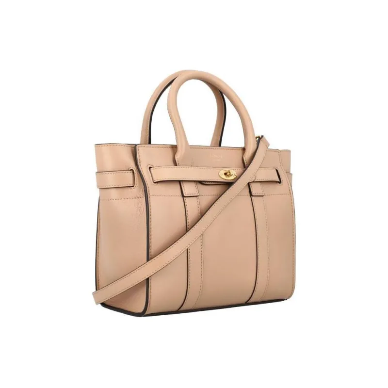 Mulberry Bayswater Calfskin Handbag Mini Women's Beige-1