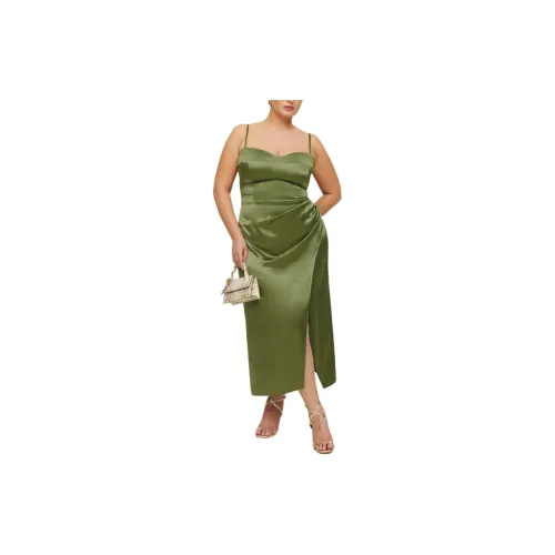 Reformation Slip Dresses Women's Dark Green