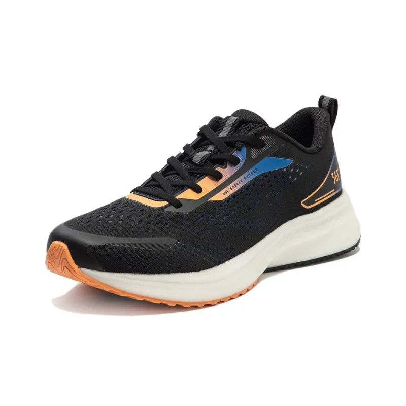 361° Anti Slip Wear Resistant Low Top Running Shoes Men's Black Orange-1