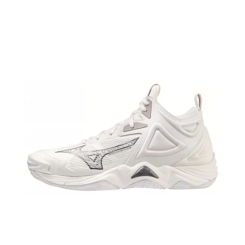 Mizuno Wave Momentum 3 Mid 'White Metallic Grey'