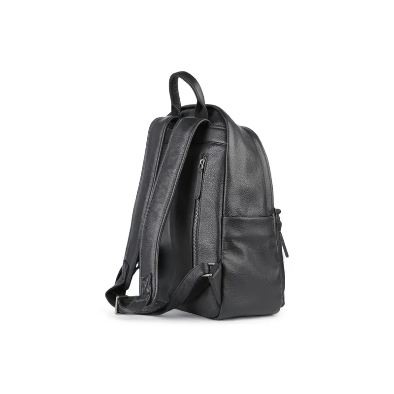 DOSRFINI Cow Leather Genuine Leather Backpack Men's Black-2