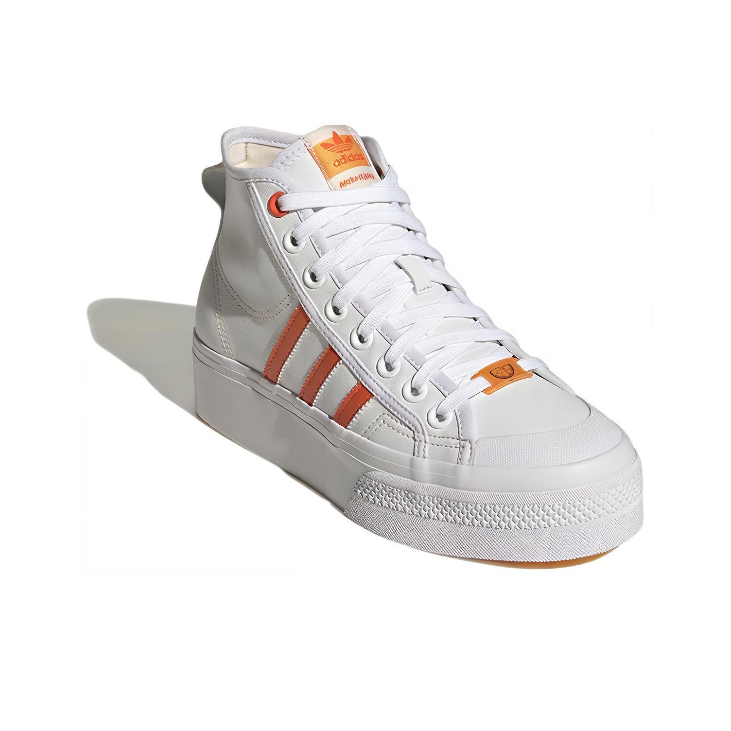 Adidas Women s Nizza Platform Mid Vegan White Bliss Orange POIZON