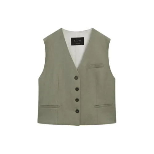 Massimo Dutti Vests Women's Light Green