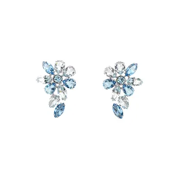 Swarovski Crystal Rhodium-plated Earrings Women's Blue