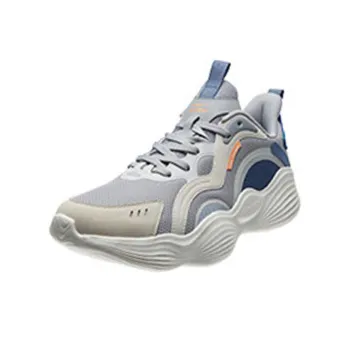 Erke Anti Slip And Wear Resistant Breathable Low Top Running Shoes Men's Gray Blue