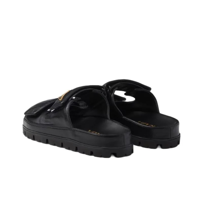 PRADA Padded Leather Sandals-3