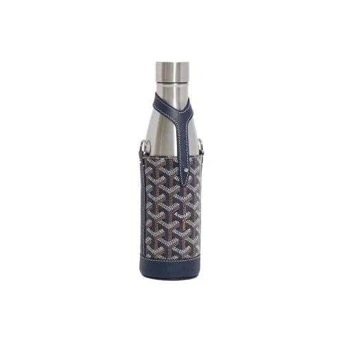GOYARD YONNE Canvas With Leather Water Bottle Bag Shoulder Bag Crossbody Bag Medium Size Unisex Dark Blue