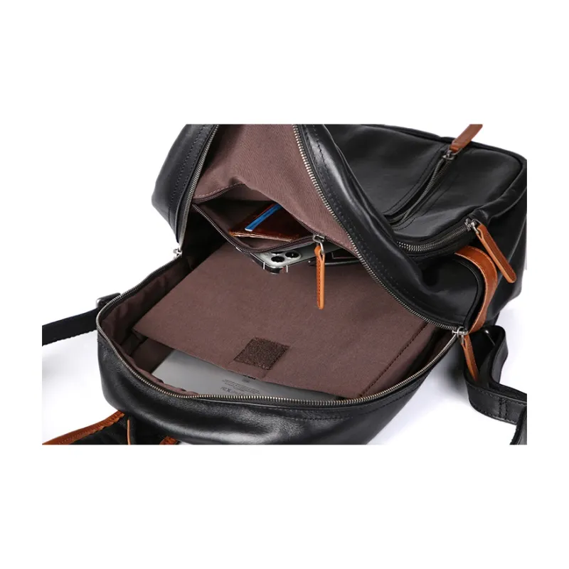 DOSRFINI Genuine Leather Top Grain Tanned Cow Leather Backpack-4