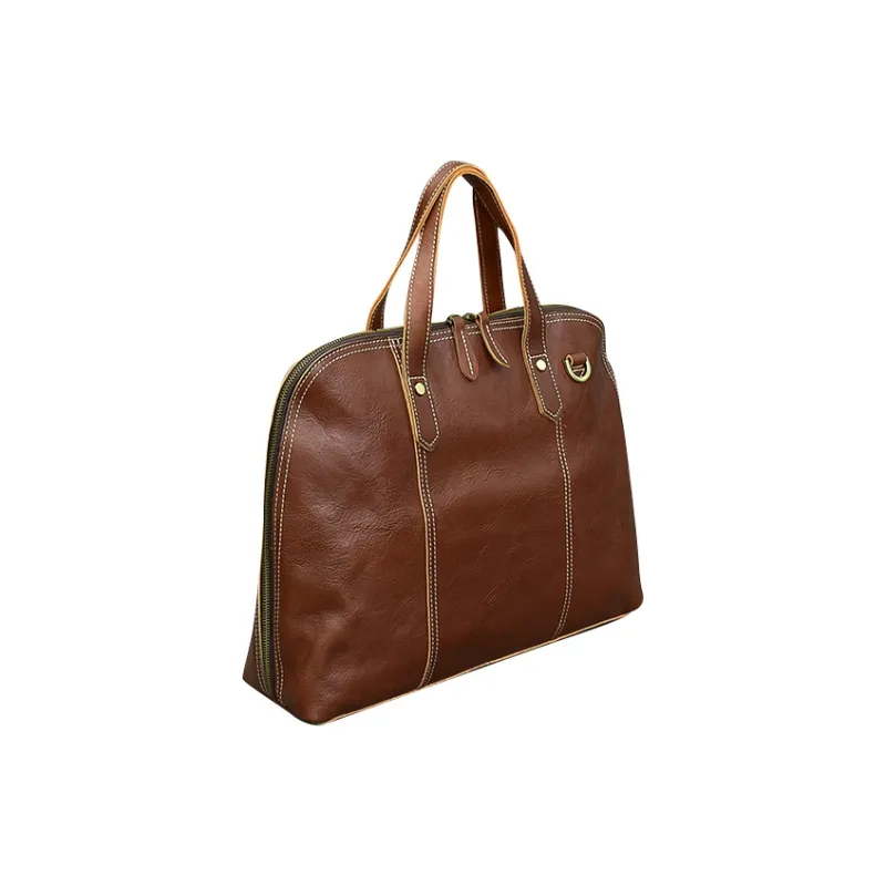 DOSRFINI Cow Leather Shoulder Bag, Crossbody Bag, Handbag, Briefcase Men's Brown/Black-4