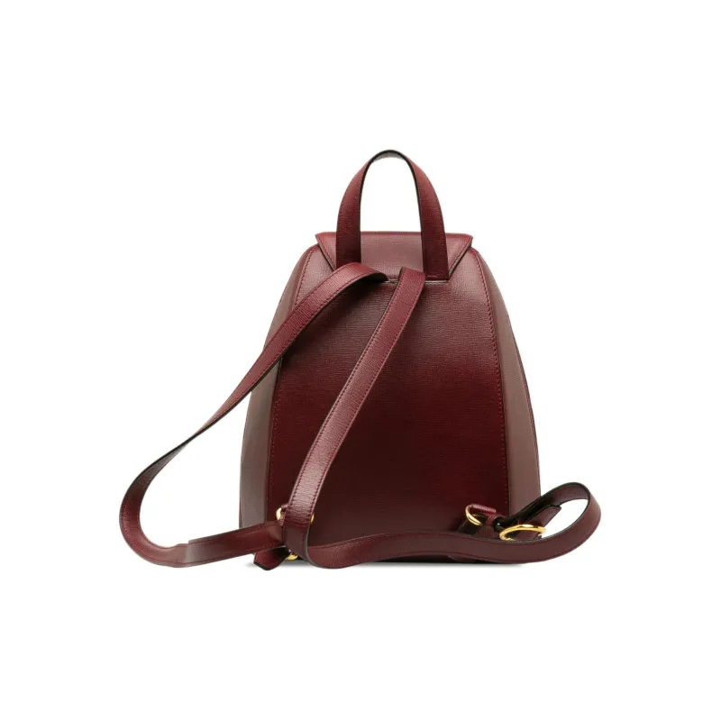 CARTIER Calfskin Backpack Unisex Burgundy-2