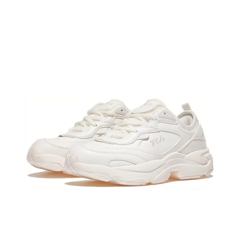 FILA Abrasion Resistant Breathable Low Top Running Shoes Unisex White Korean Style-2