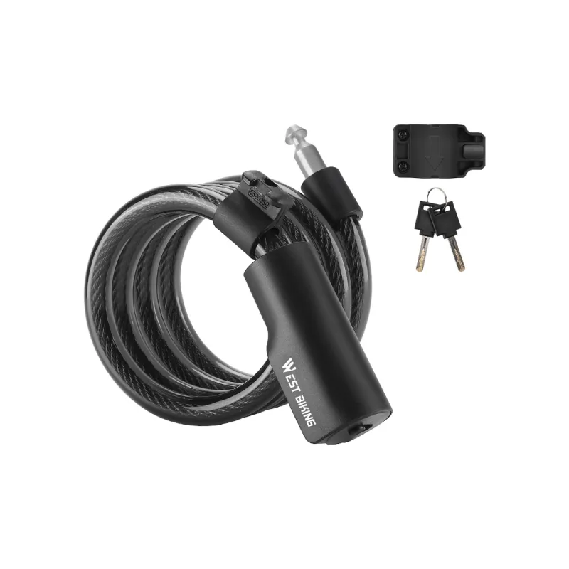 WEST BIKING Bicycle Cable Lock For Mountain And Road Bikes Anti Theft Bold Portable Key Lock Cycling Gear Cable Lock-13