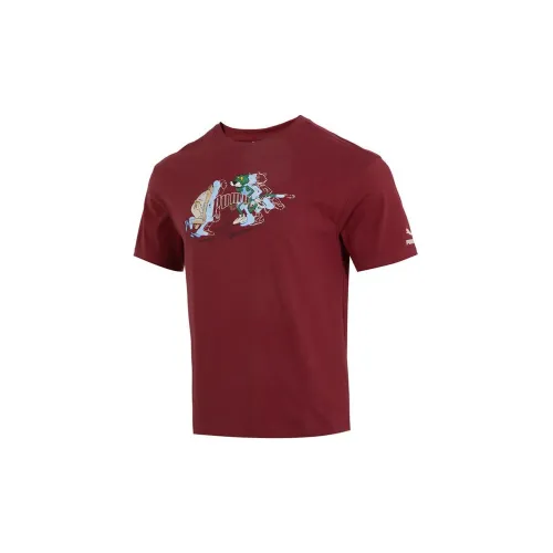 PUMA Lightweight Running T-Shirts Men Burgundy