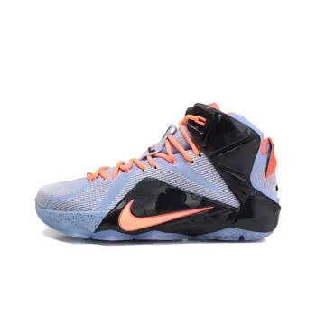 Nike Lebron 12 Easter Non slip Lightweight Mid Top Performance Basketball Shoes Men's Black Purple