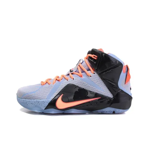 Nike Lebron 12 Basketball Shoes Men Mid-Top Aluminum/Sunset Red/Volcanic Red/Black